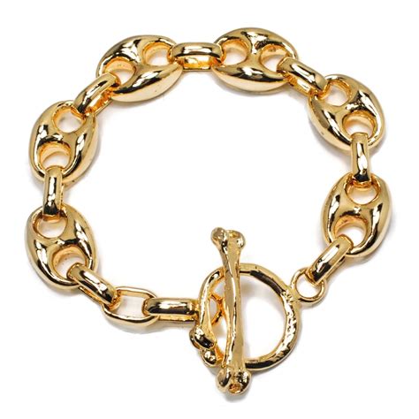 gold gucci link chain 18|14k gold Gucci link bracelet.